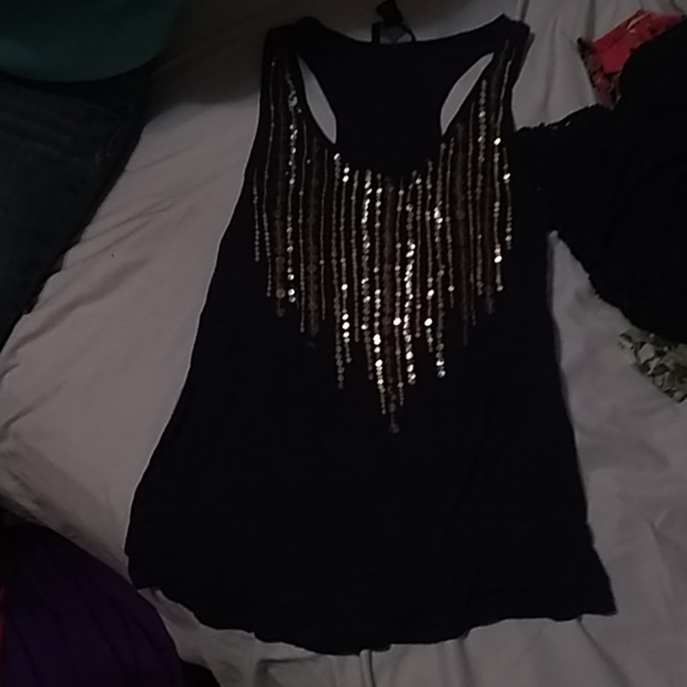 Angie tanktop black and silver